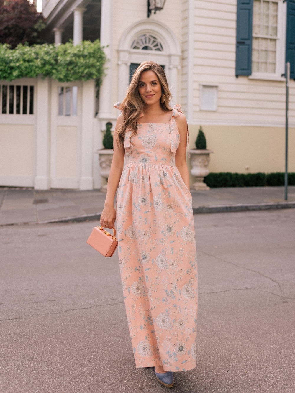 Gal Meets Glam Anthropologie Pink Floral Square Neck Maxi Dress NWT Size 2P